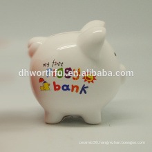 Personalized pig shaped ceramic kids money box,ceramic piggy banks for kids